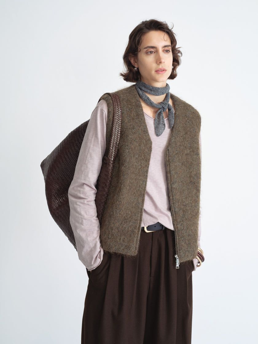Wool Blend Zip Vest