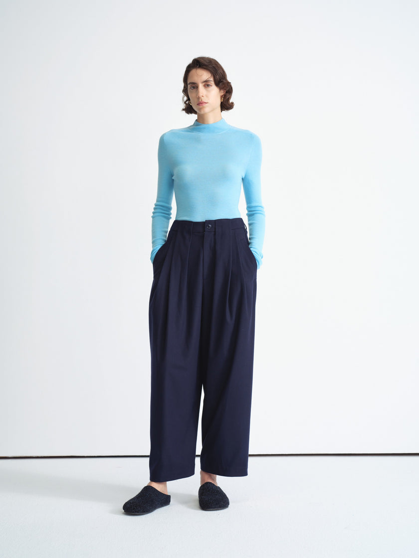 Pleated Wide-Leg Trousers