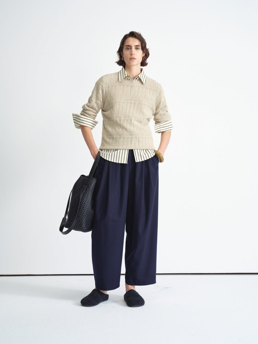 Pull à col rond en maille texturée