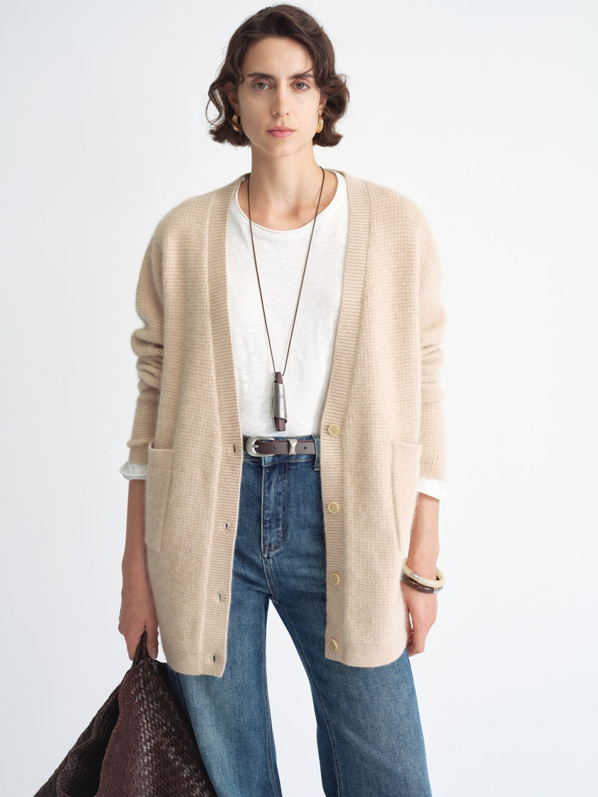 Cardigan décontracté en mélange de laine