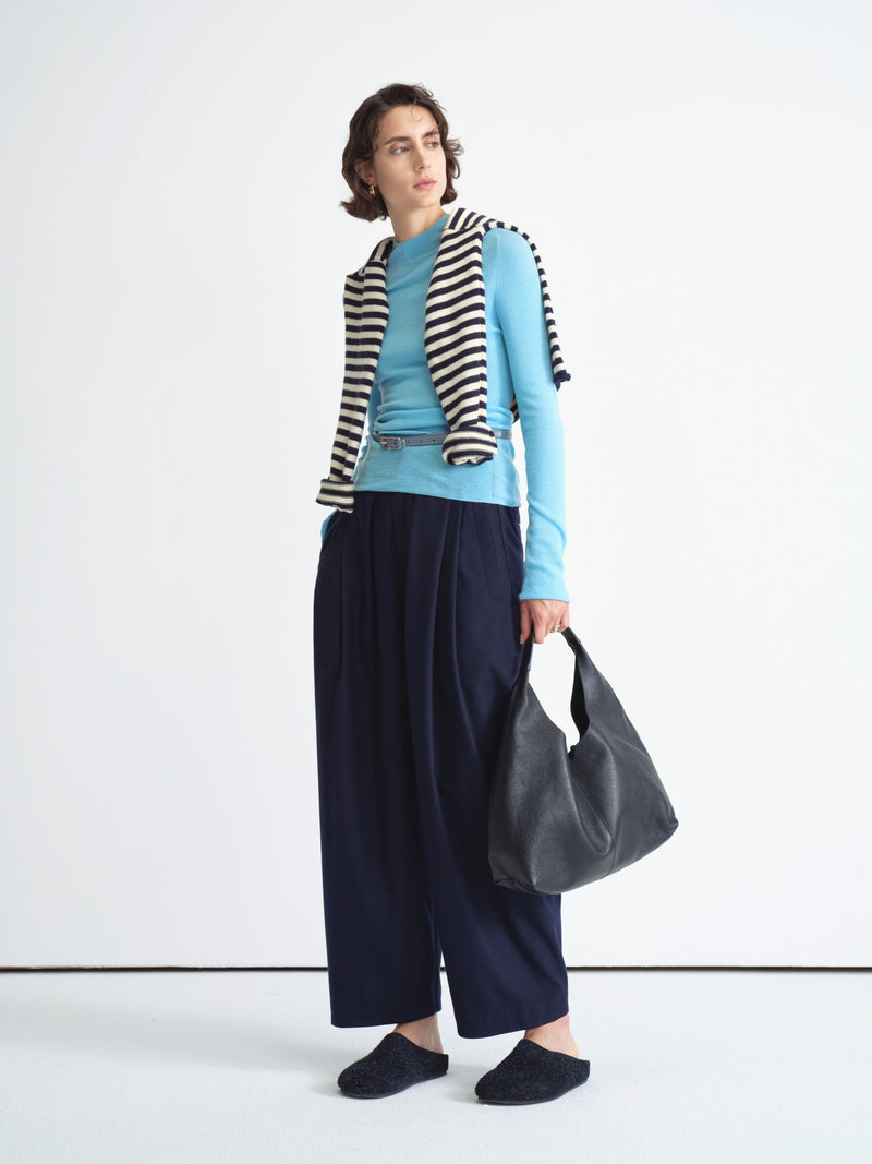 Pleated Wide-Leg Trousers
