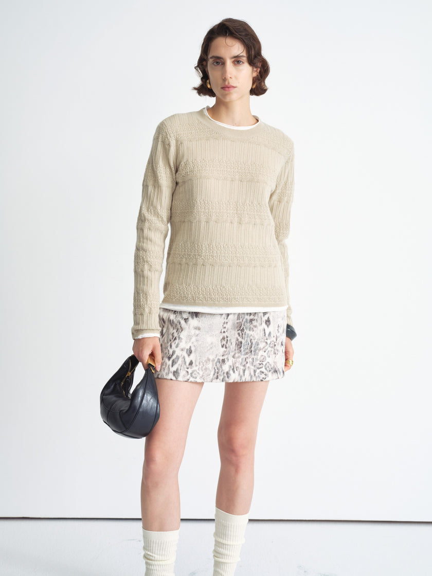 Pull à col rond en maille texturée