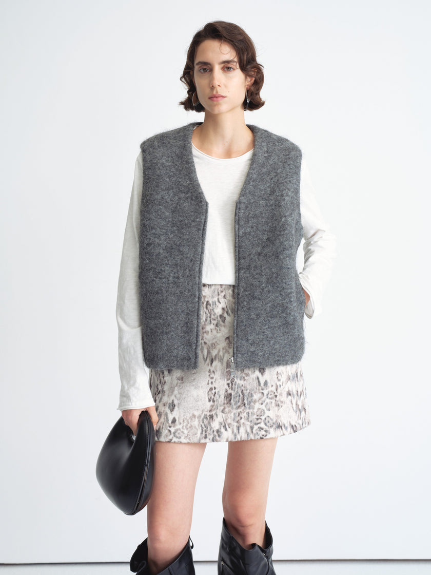 Wool Blend Zip Vest