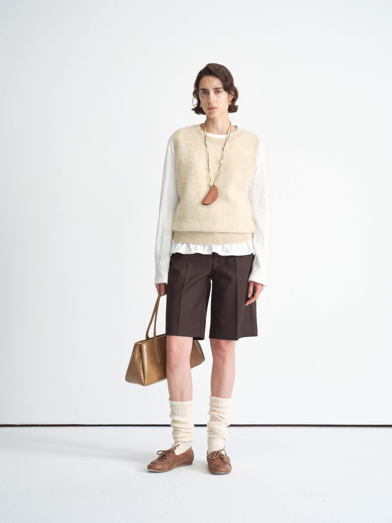 Wool Blend Sleeveless Vest