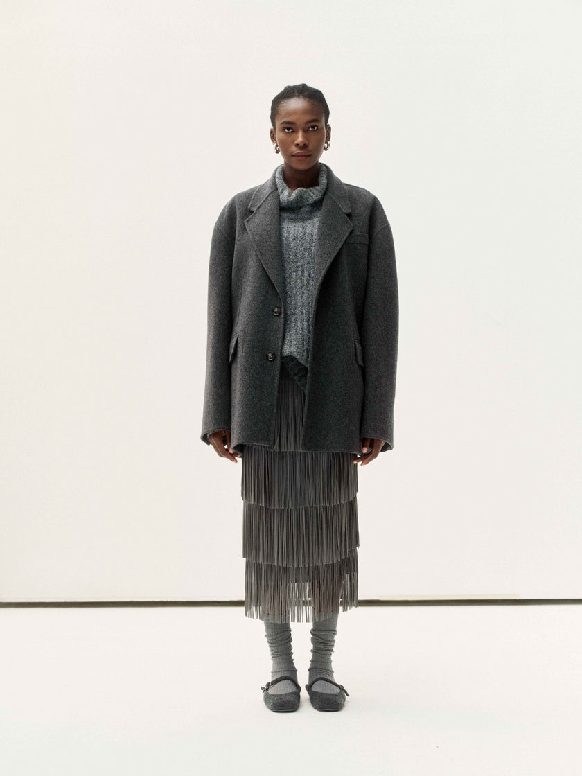 Blazer en laine rustique