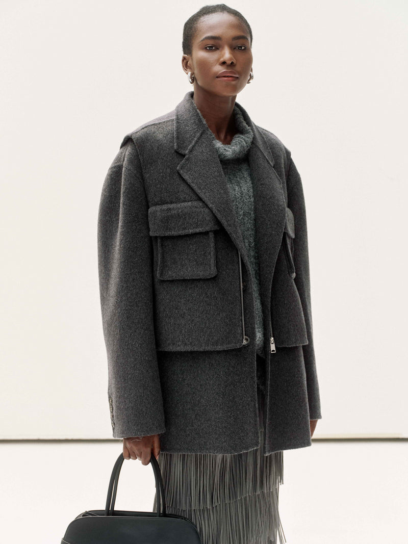 Blazer rustico in lana