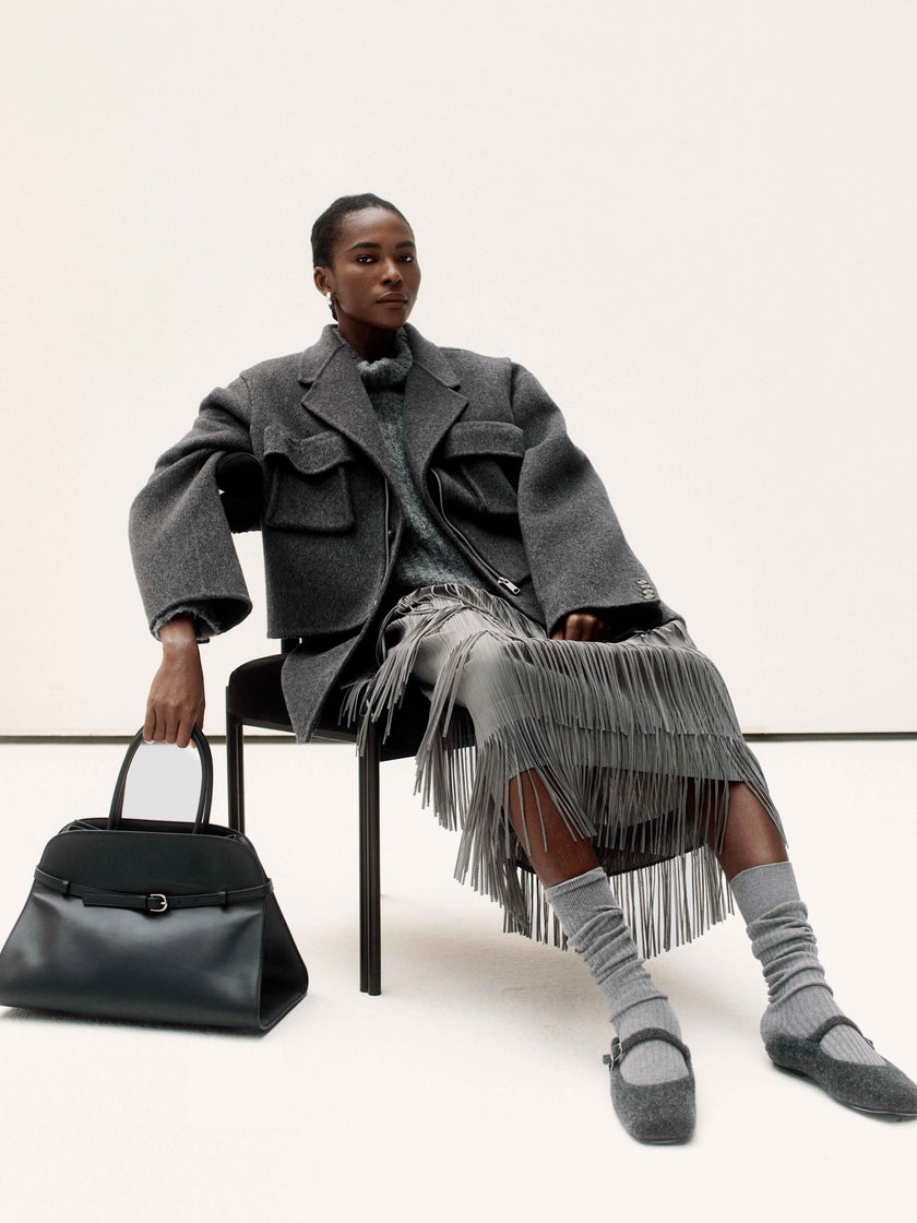 Blazer en laine rustique