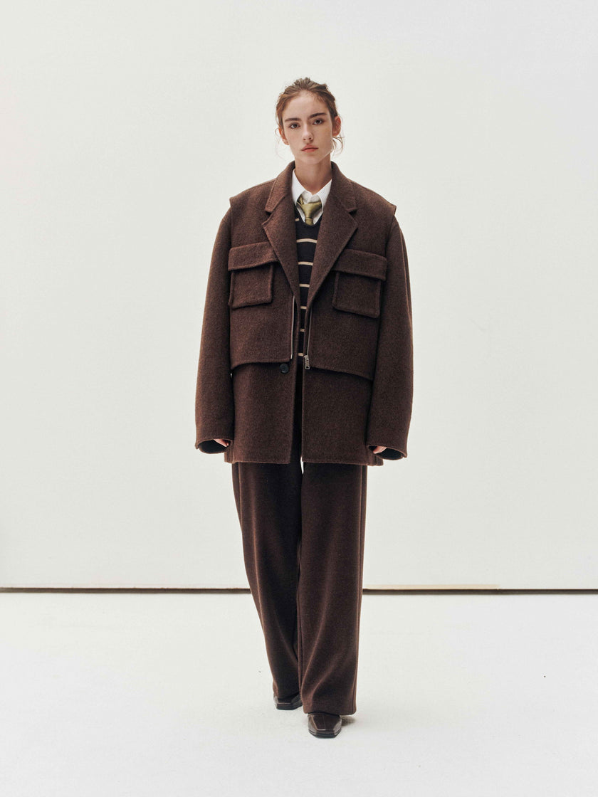 Blazer en laine rustique