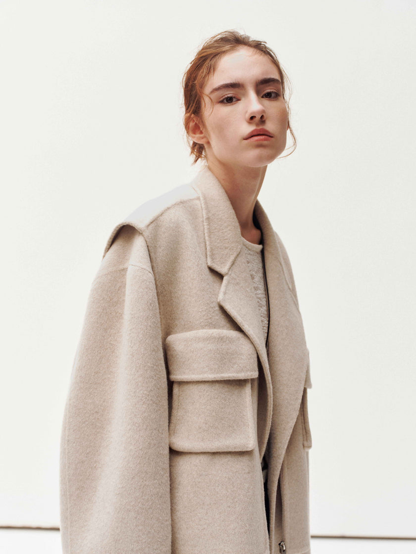 Blazer en laine rustique