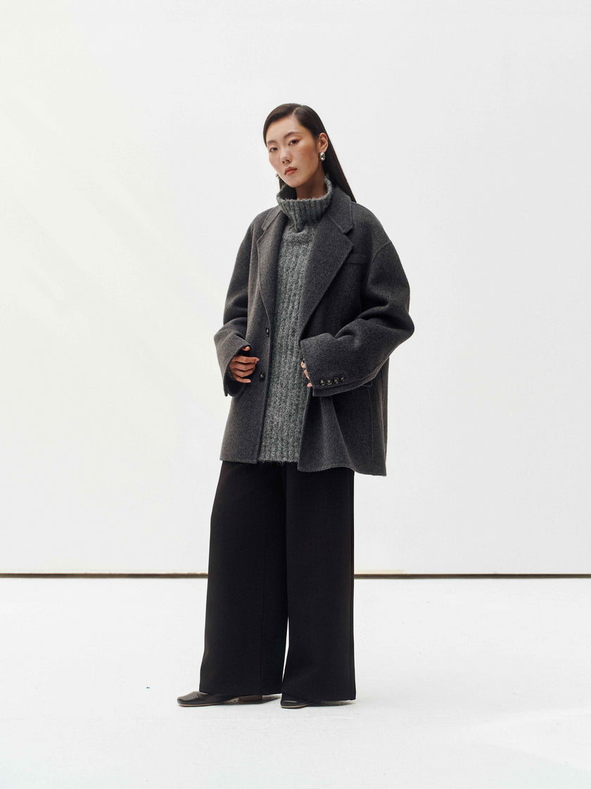 Blazer en laine rustique