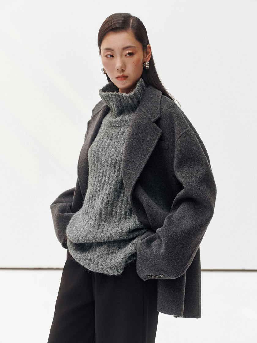 Blazer en laine rustique