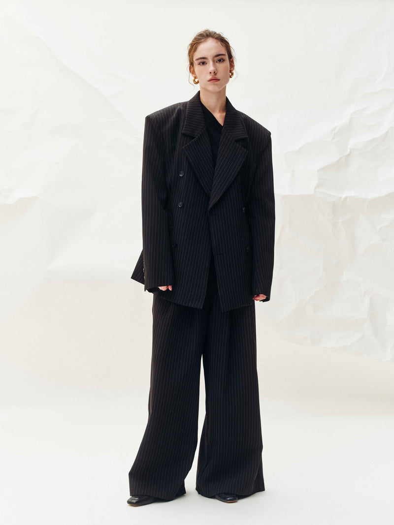Echelon Pantalon de Costume à Rayures