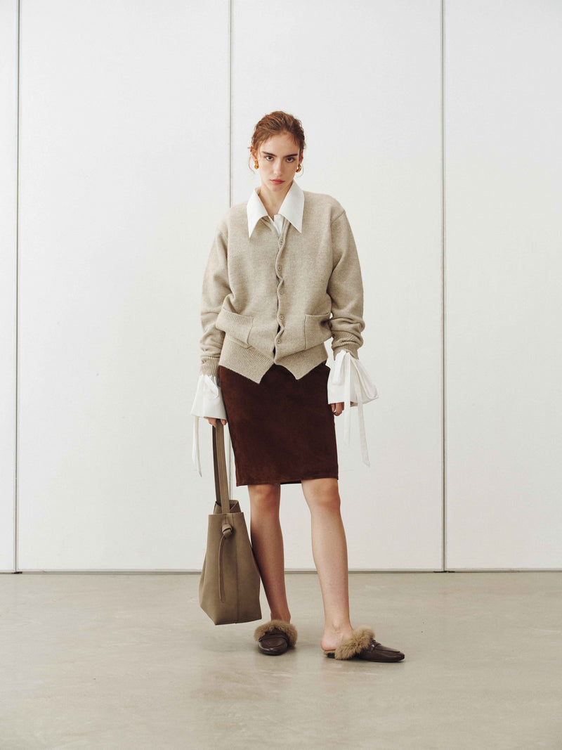 Suede Midi Skirt
