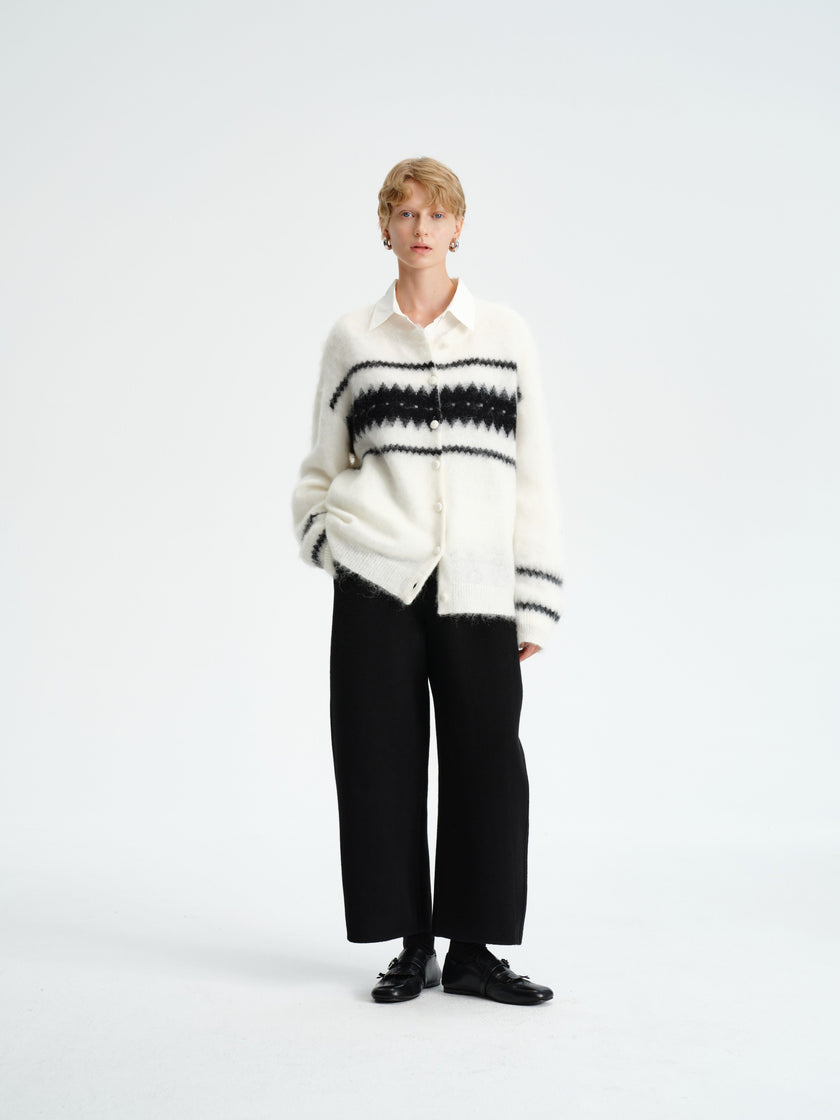 Cardigan en laine mohair Fair Isle
