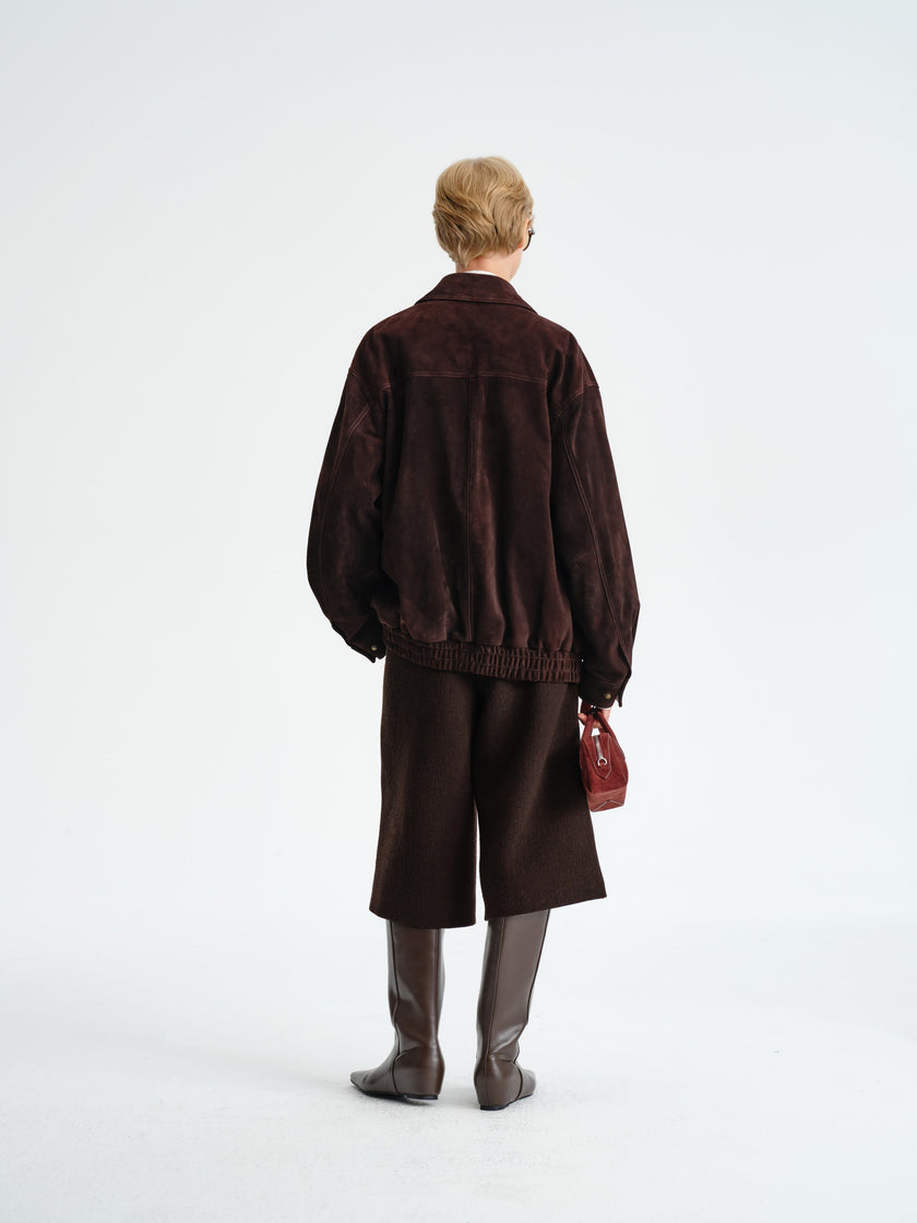 Blouson structuré en daim