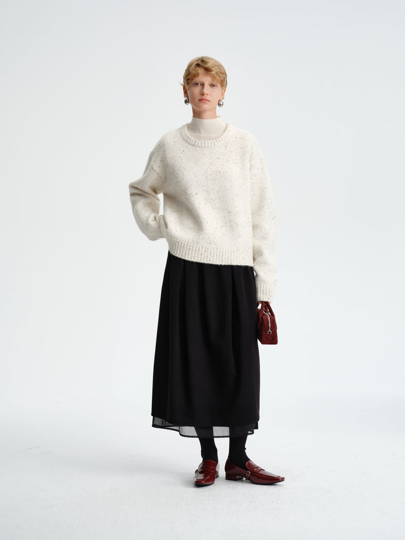 Layered Wool-Blend Skirt