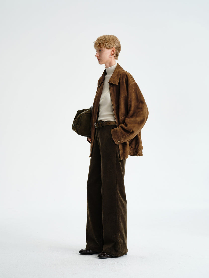 Blouson structuré en daim