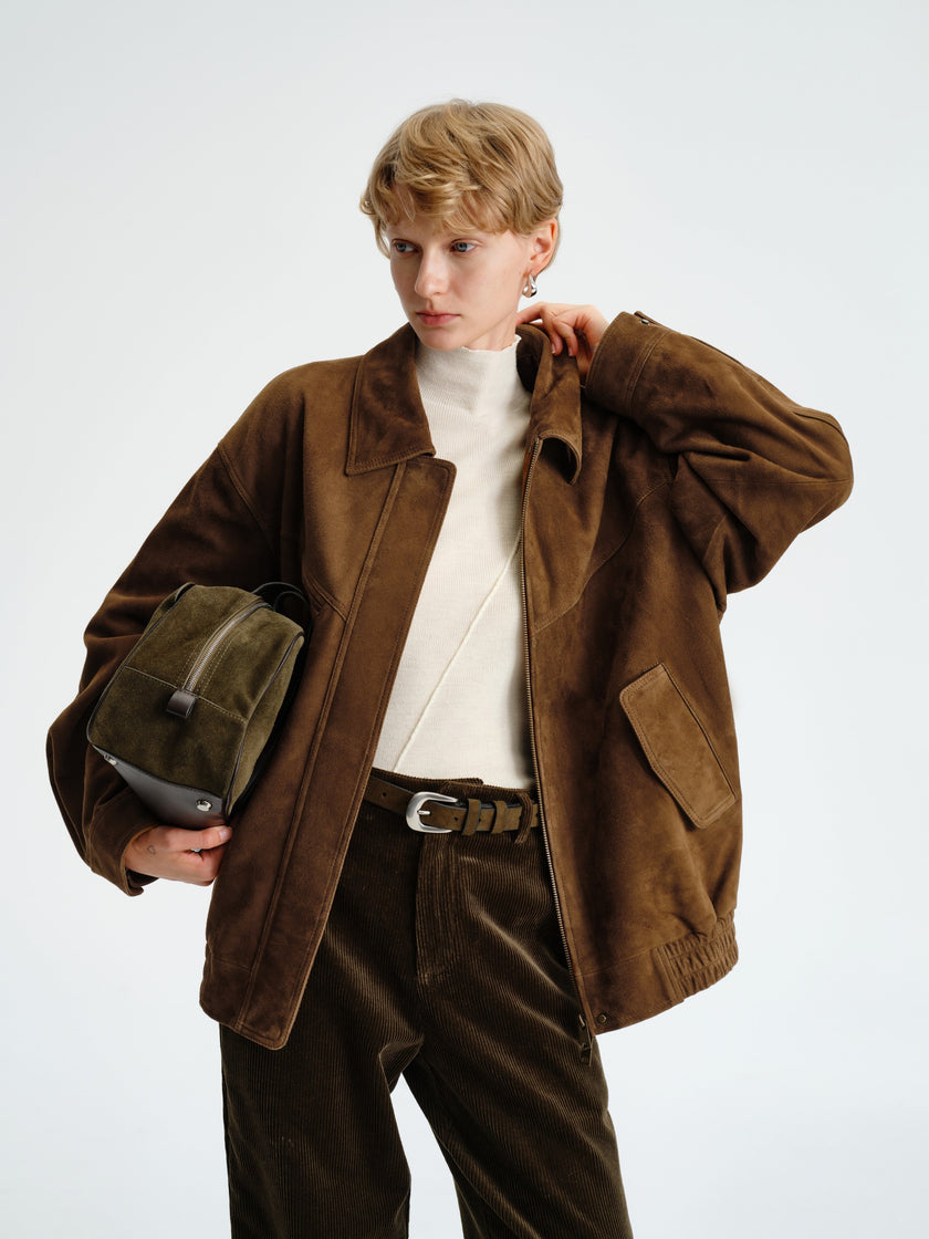 Blouson structuré en daim