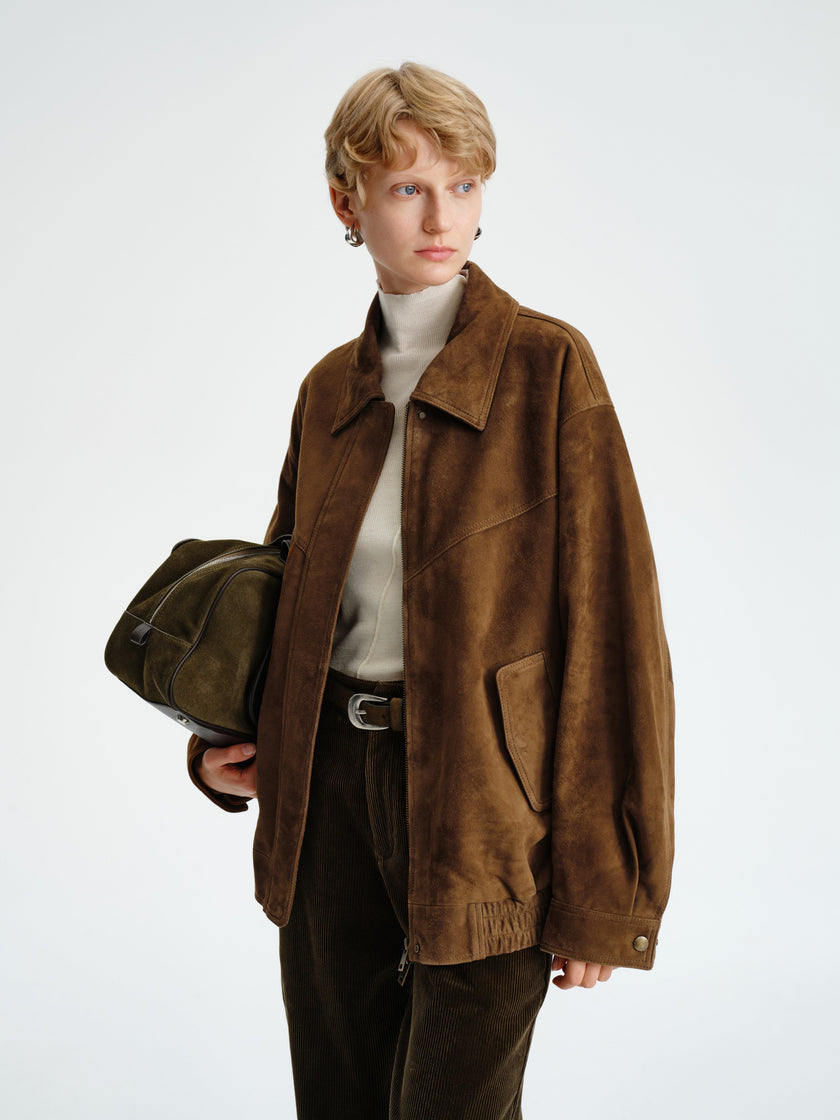 Blouson structuré en daim