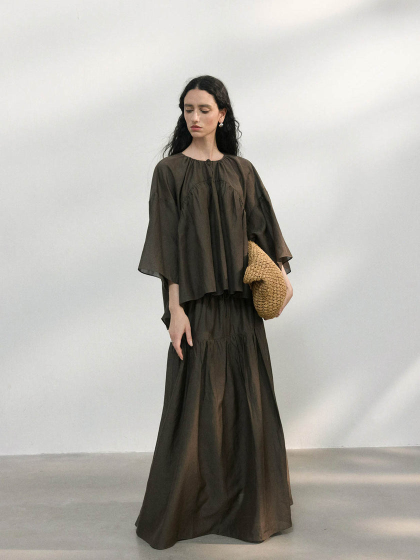 Mira Gathered Swing Blouse