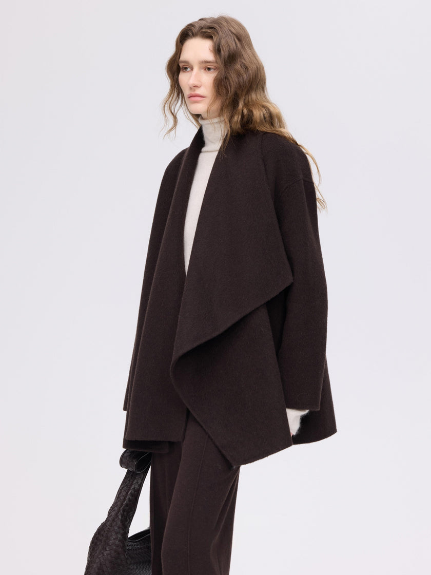 Wool Camel Scarf Coat