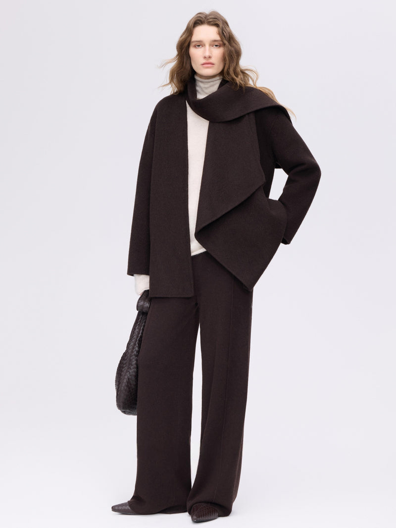 Wool Camel Scarf Coat