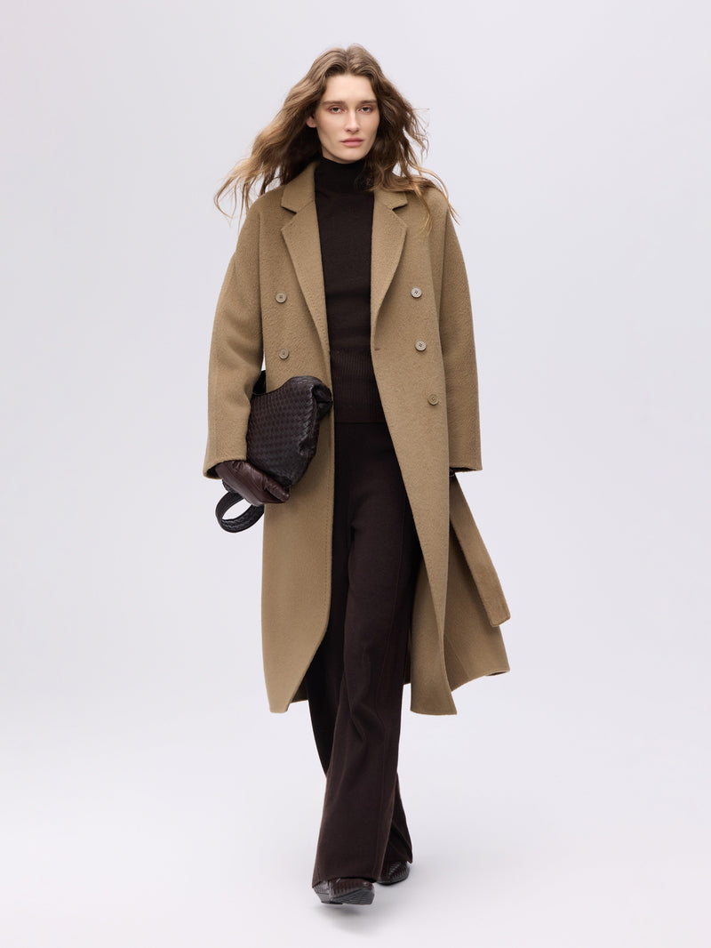 Double-Breasted Wool–Camel Coat