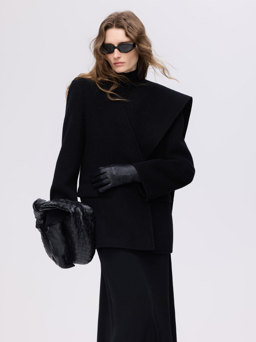 Wool Coat with Belt & Scarf