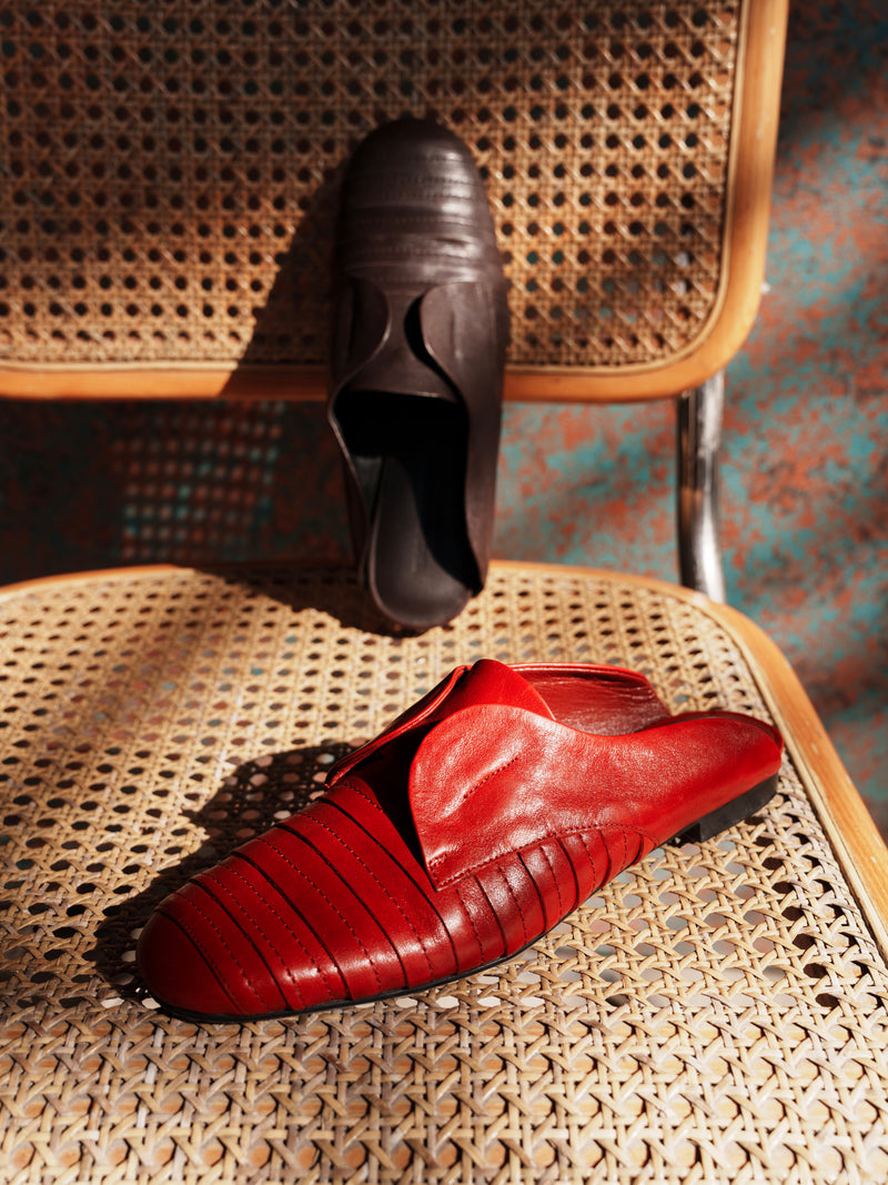YAOSAN Mules en cuir ciré