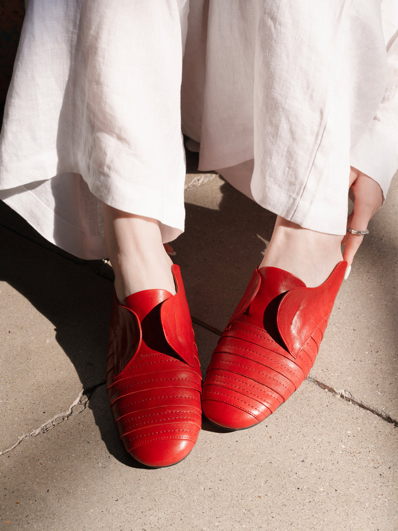 YAOSAN Mules en cuir ciré