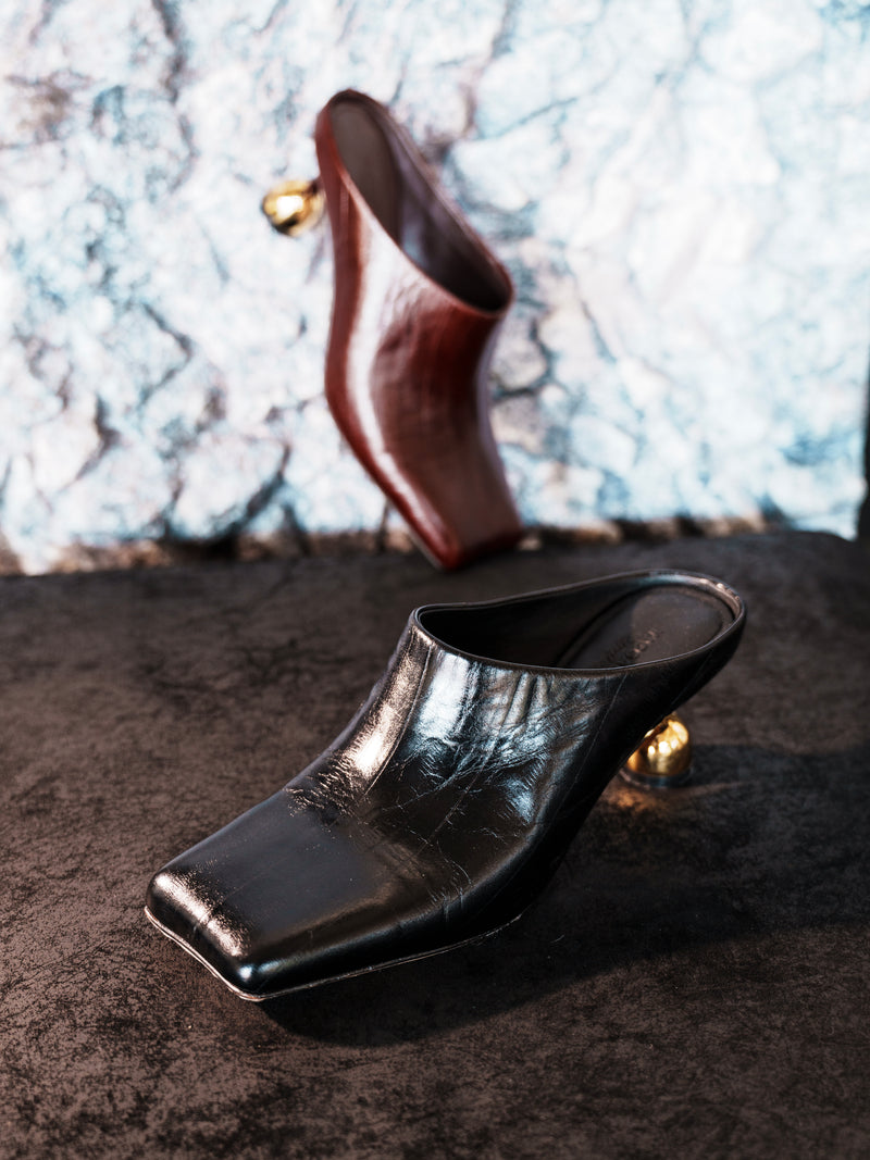 YAOSAN Mules en cuir croco