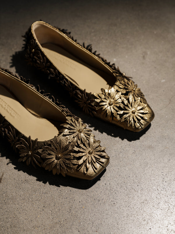 YAOSAN Ballerines florales en cuir