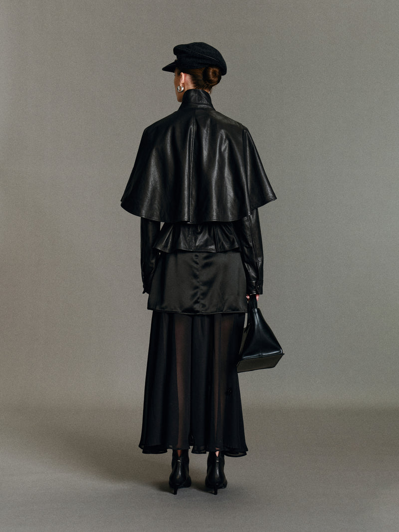 Vela Cape Leather Jacket