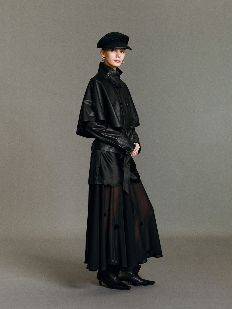 Vela Cape Leather Jacket
