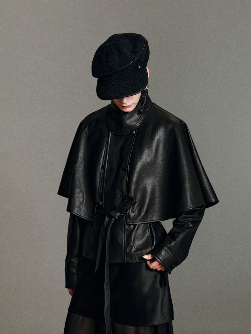 Vela Cape Leather Jacket