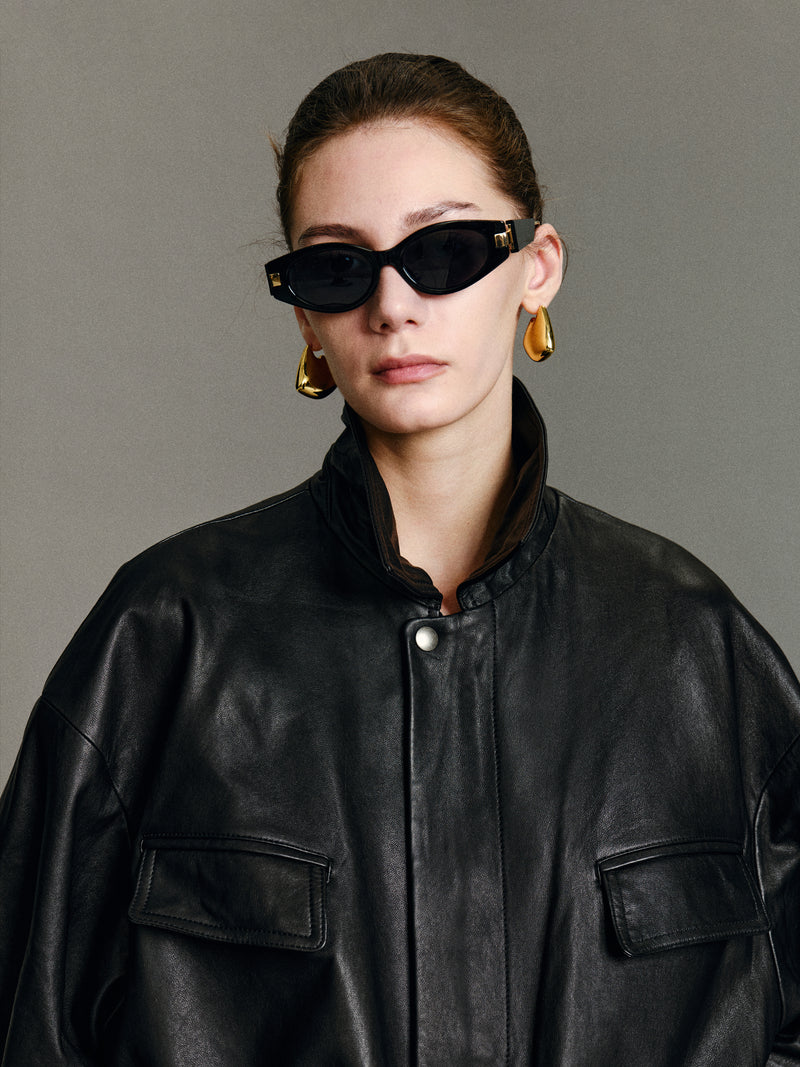 Runa Cape Leather Jacket