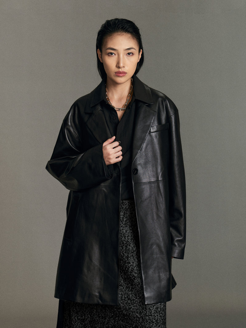 Maren Leather Blazer