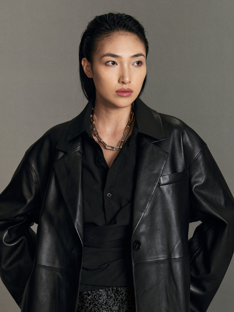 Maren Leather Blazer