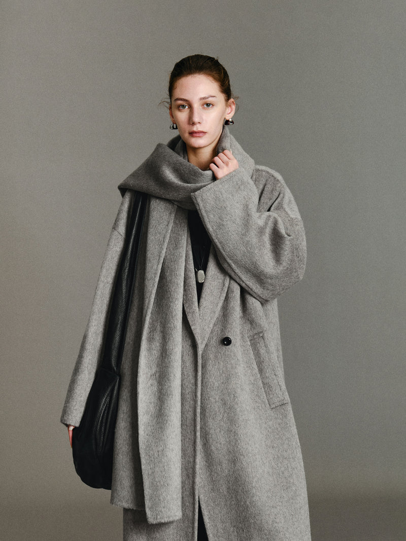 Halo Wool Wrap Scarf Coat