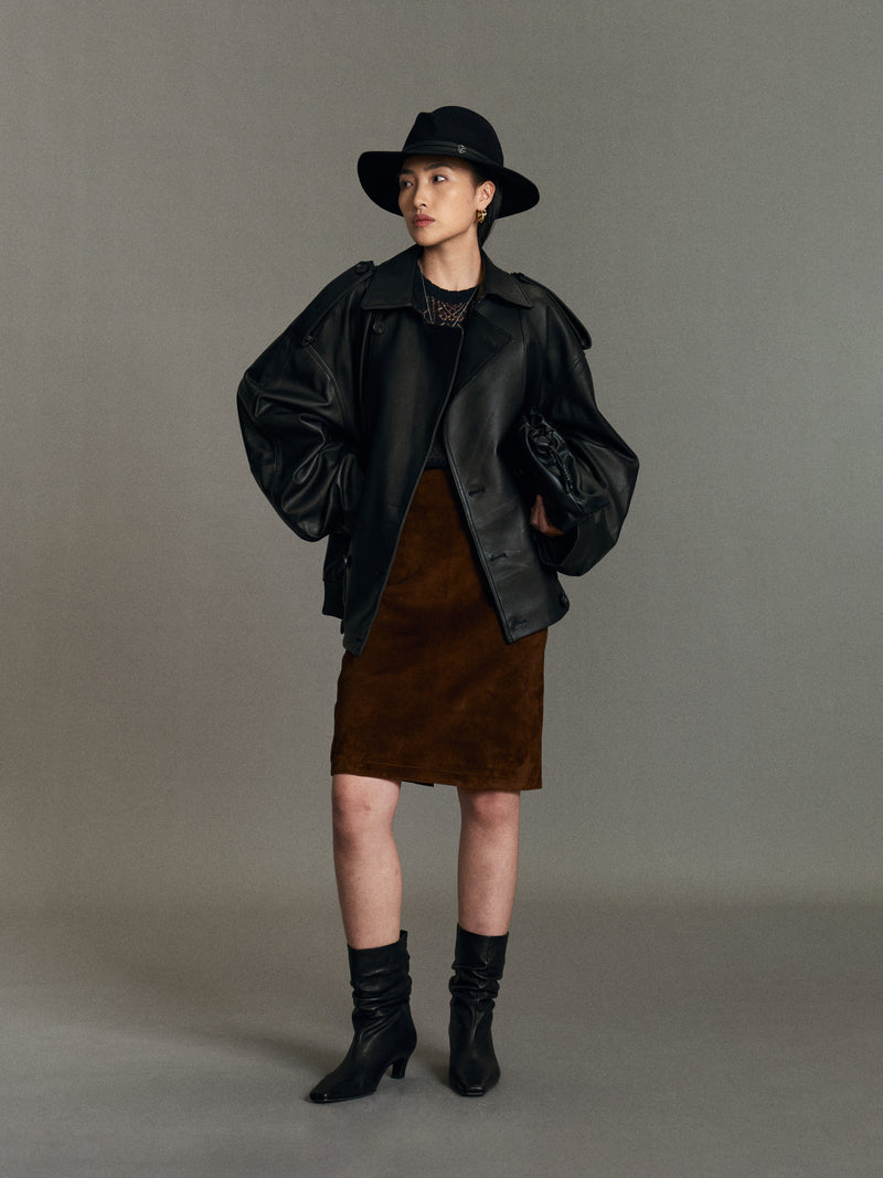 Alba Cape Leather Bomber