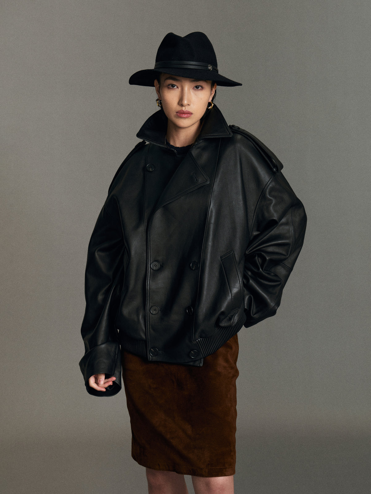 Alba Cape Leather Bomber