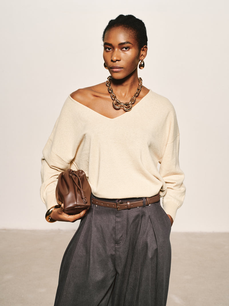 Dune Linen-Wool V-Neck