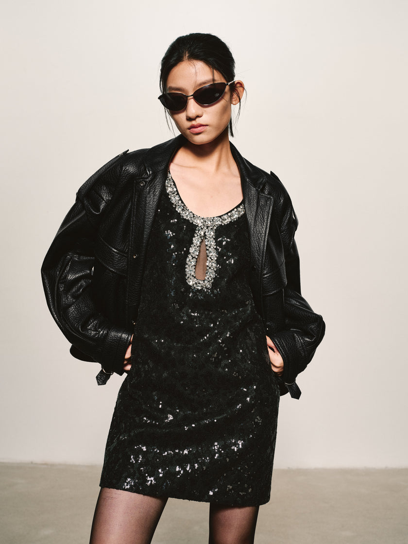 Grained Leather Jacket