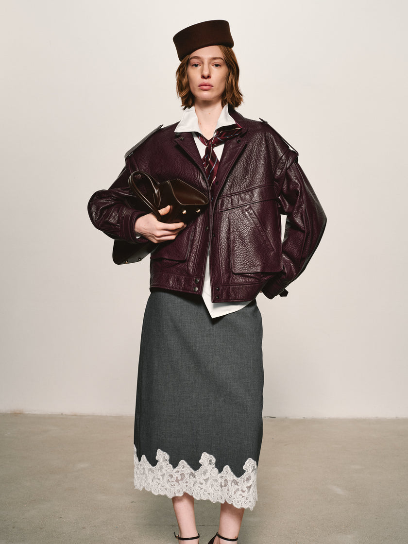 Grained Leather Jacket