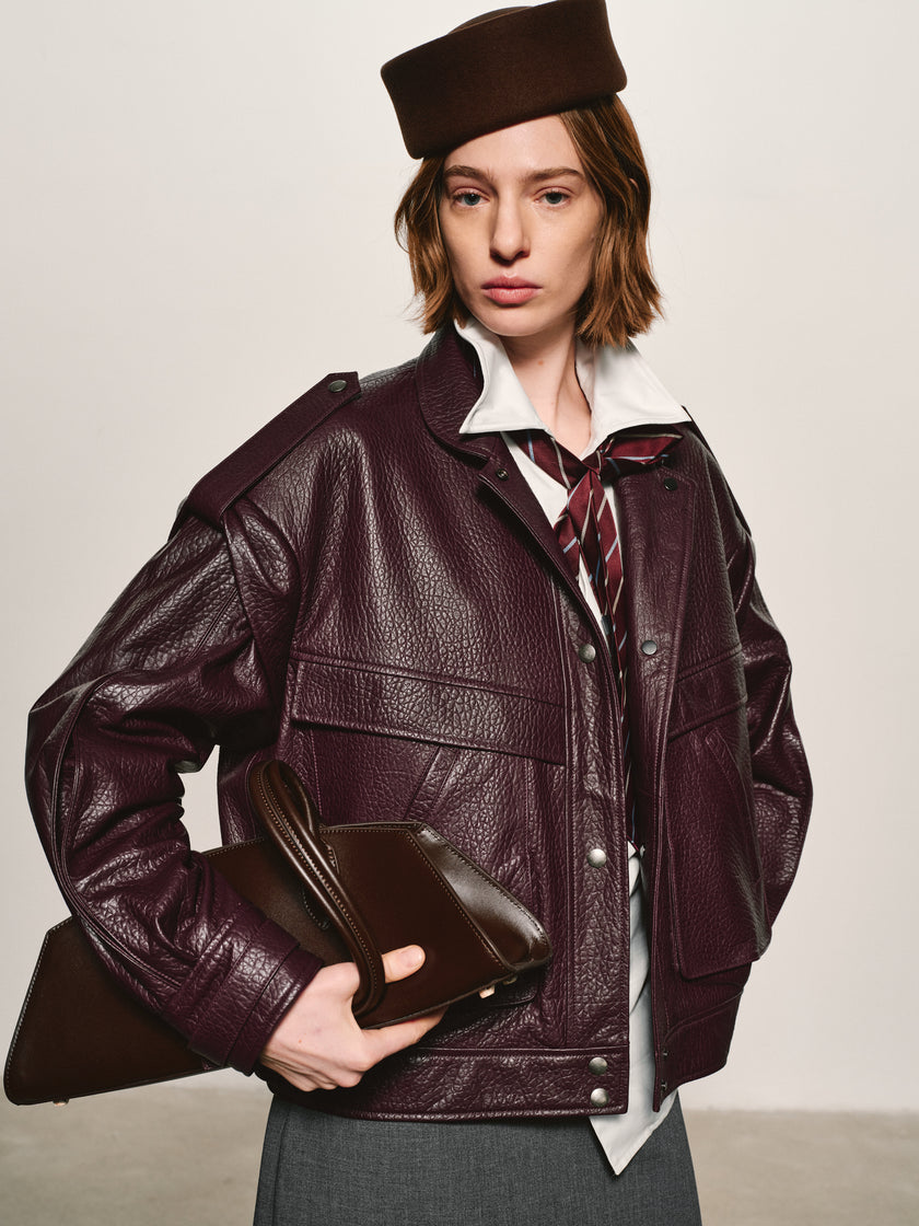 Grained Leather Jacket