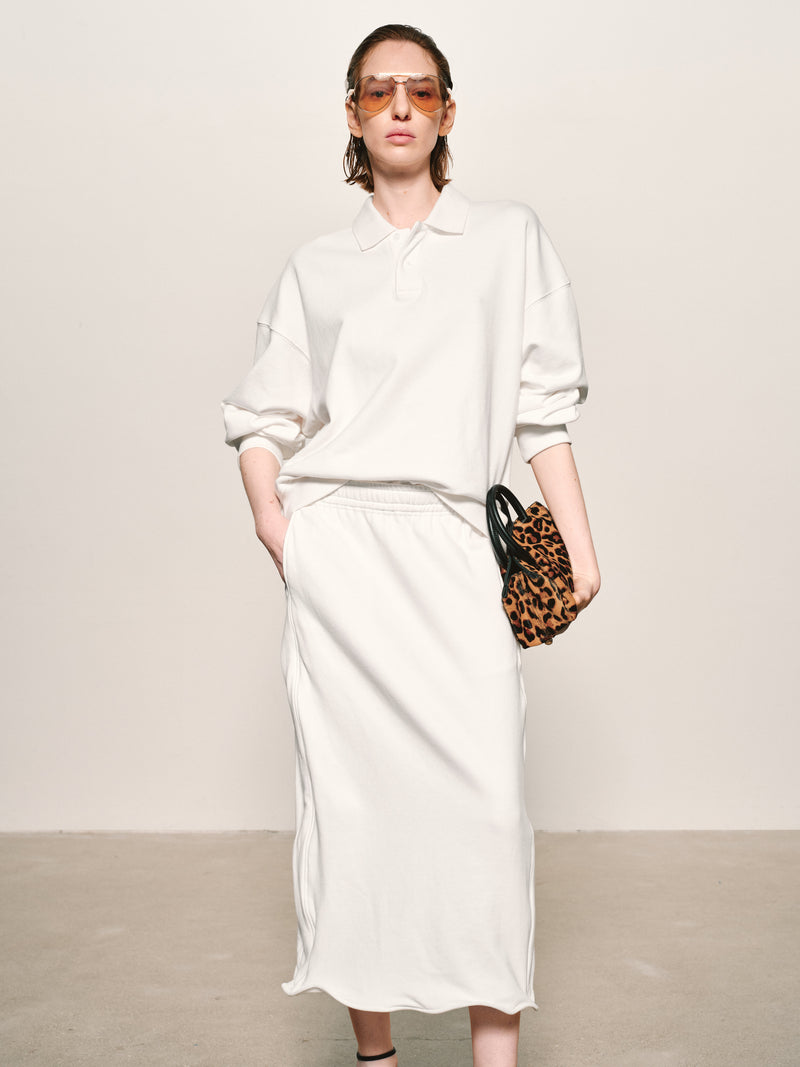 Blanc Column Skirt
