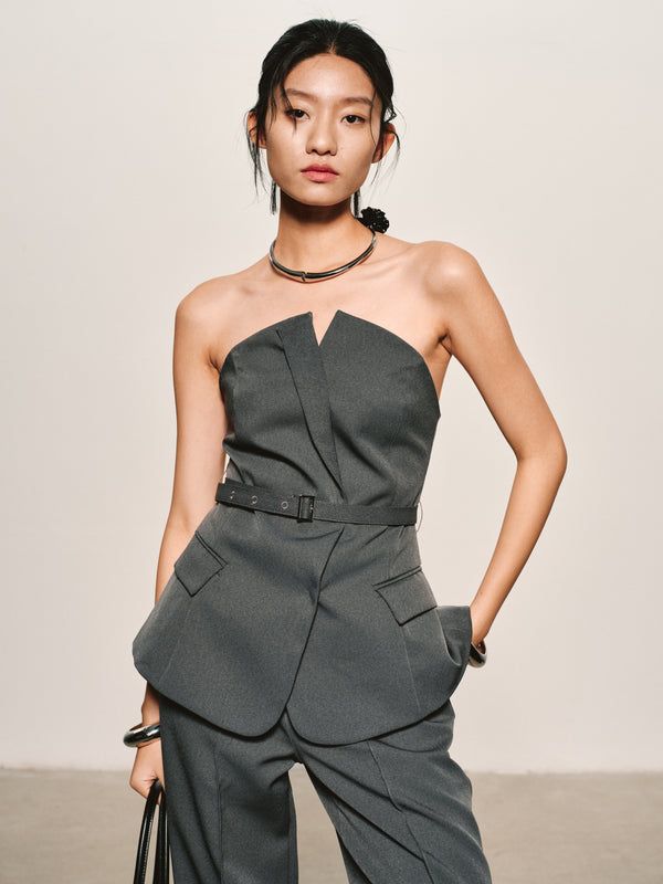 Sculpted Strapless Tailored Vest