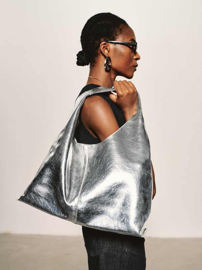 Bolso tote de cuero holgado