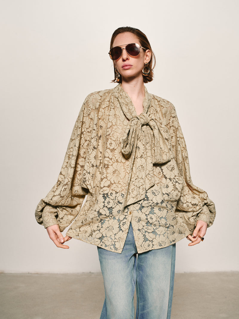 Heirloom Lace Tie-Blouse
