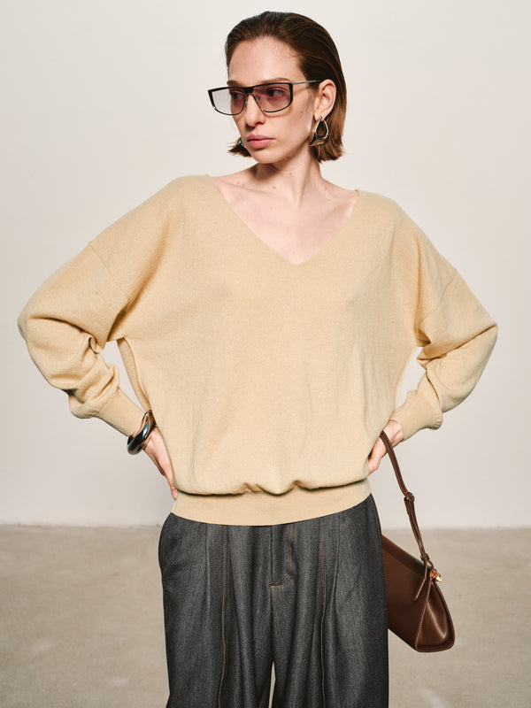 Dune Linen-Wool V-Neck